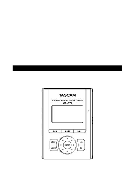 User manual Tascam MP-GT1 (English - 32 pages)