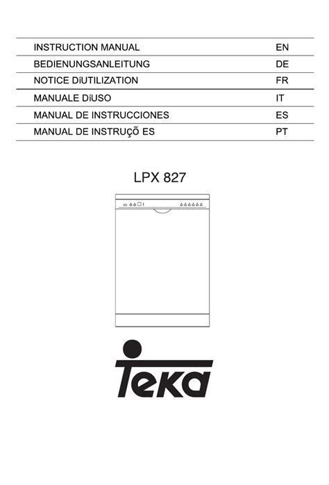 User manual Teka LPX 827 (English - 175 pages)