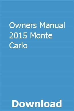 User manual for 2015 monte carlo. - Acer aspire one netbook operating manual.