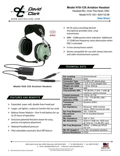User manual for david clark headset. - Handbuch des militärrechts des britischen kriegsministeriums manual of military law by great britain war office.