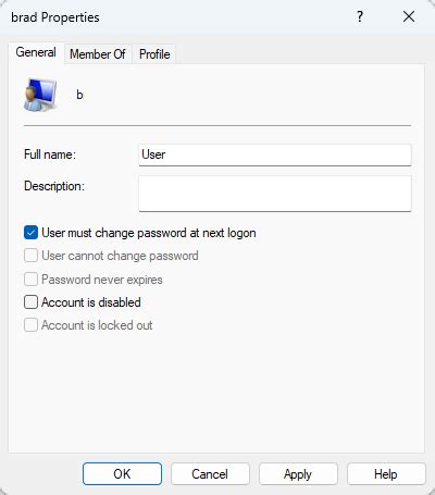 User must change password at next logon windows 11.  I will go into Active Director...