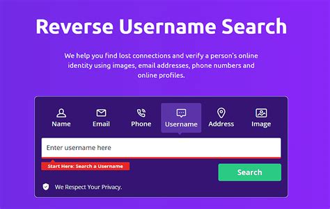 Username search tool