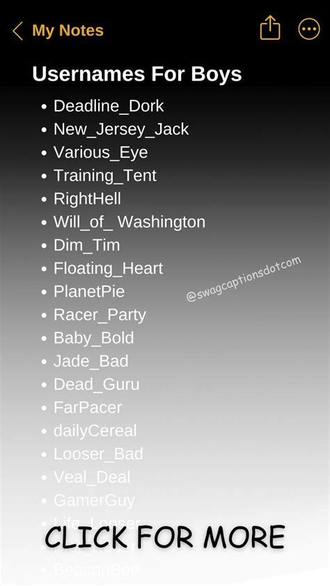 Username ideas for boys.  Thousands of randomly generated ideas - funn...