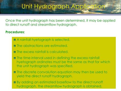 Uses of unit hydrograph ppt.  &bull; &bull; Hydrographs quantify this runoff...