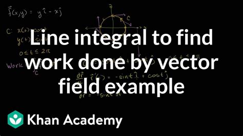 Using A Line Integral To Find Work Video Khan Academy