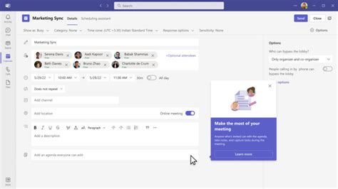 Using Collaborative Meeting Notes in Teams Meetings