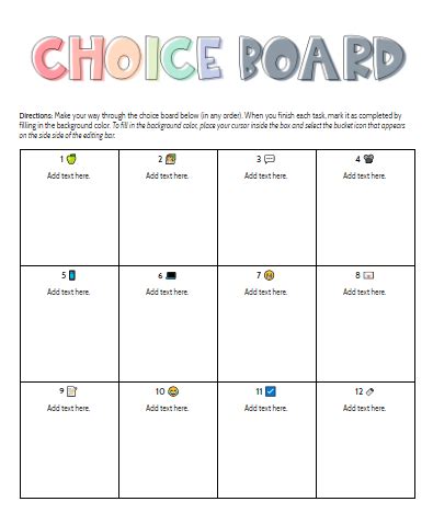 Using Digital Choice Boards + Interactive Slides for Distance Learning