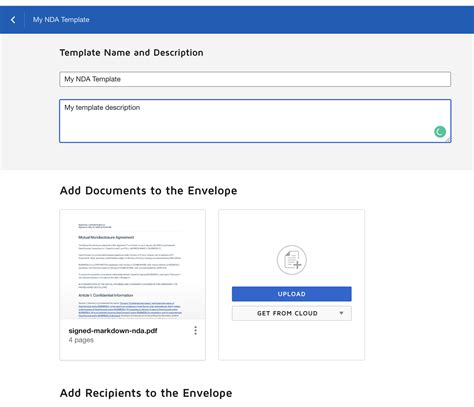 Using DocuSign templates