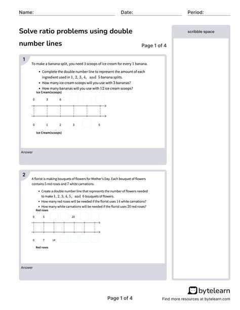 Using Double Number lines to Solve Ratio Problems 6th Grade Math YouTube