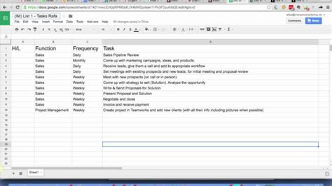 Using Google Sheets To Create Task List YouTube