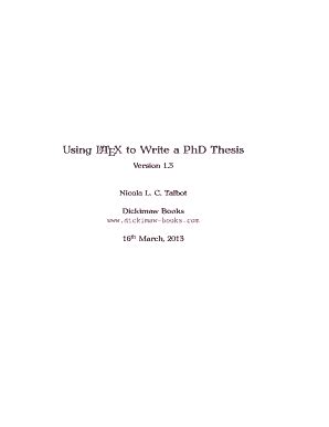 Using Latex To Write A Phd Thesis