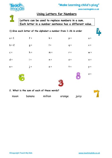 Using Letters for Numbers TMK Education