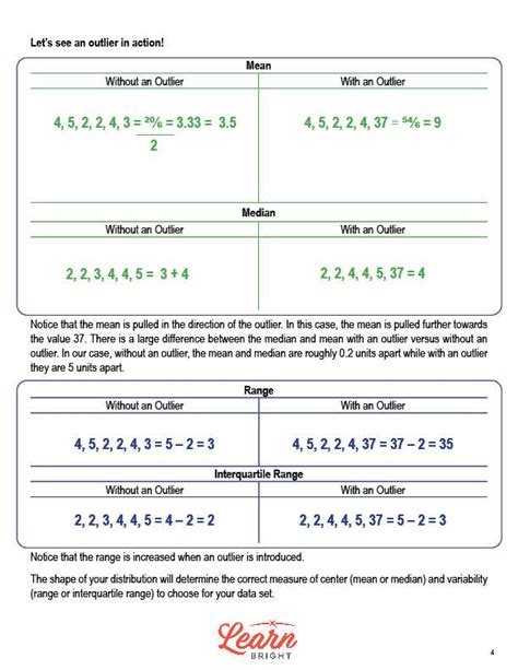 Using Measures of Center Worksheets Library
