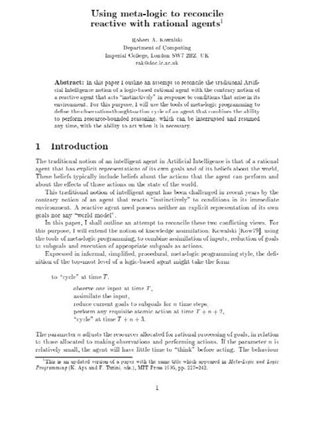 Using Metalogic To Reconcile Reactive With Rational Agents