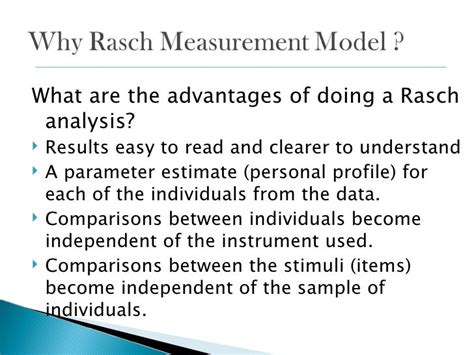 Using Rasch Measures For Rasch Model Fit Analysis