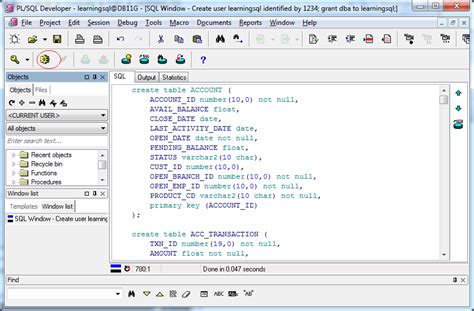 Using SQL Scripts - Oracle