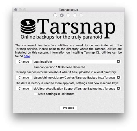 Using Tarsnap GUI on OS X Shinnok