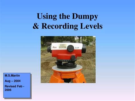 Using The Dumpy Recording Levels Ppt Video Online Download