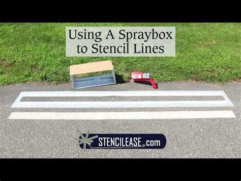 Using a Spray Box to Spray Paint Parking Lot Line Stencil