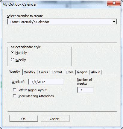 Using and Editing the My Outlook Calendar Template