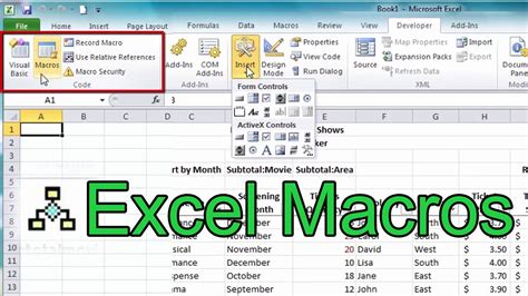 Using macros in excel