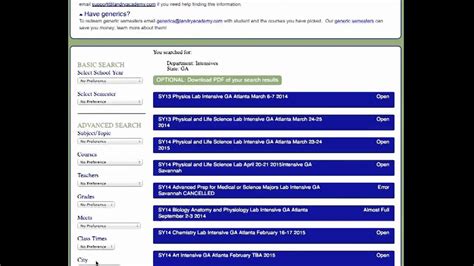 Using our Course Catalog YouTube