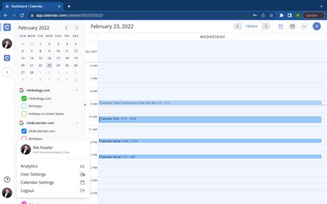Using the Calendar Integration