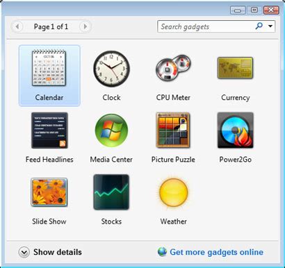Using the Desktop Gadget Gallery AARP Technology