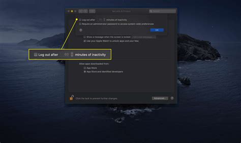 Using the Mac Security Preference Pane