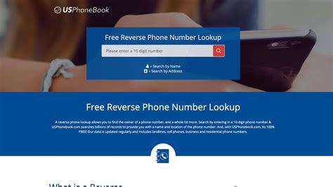 USPhoneBook is your one-stop resource for reverse phone lookups and leading data that gets you the answers you need. You can always count on us to deliver fast, accurate results. Search by entering a 10-digit phone number and sit back while our powerful tools search billions of records. Our database is one of the nation's largest collections of .... 