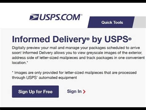 Visit informeddelivery.usps.com to sign up and check if your addre
