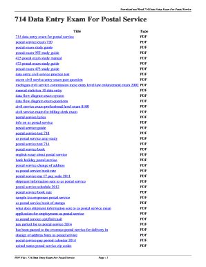 Usps exam 714 practice test.  The instructions stated the the test was an alphanumer...