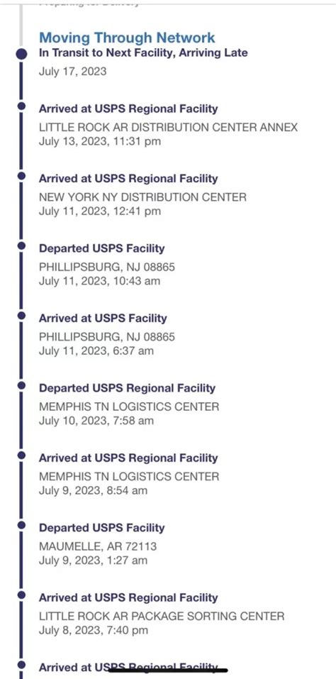 Moving through network on USPS tracking means that the package is in transit and is being processed at various USPS facilities as it makes its way to its final destination. This status indicates that the package is moving through the USPS network of sorting and distribution centers, and is on its way to being delivered. Ship USPS packages here. 1.