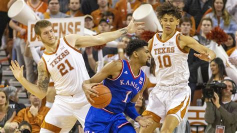 8. 16-16. Oklahoma. 5-13. 8. 15-17. Expert recap and game analysis of the Kansas Jayhawks vs. Texas Longhorns NCAAM game from March 4, 2023 on ESPN.