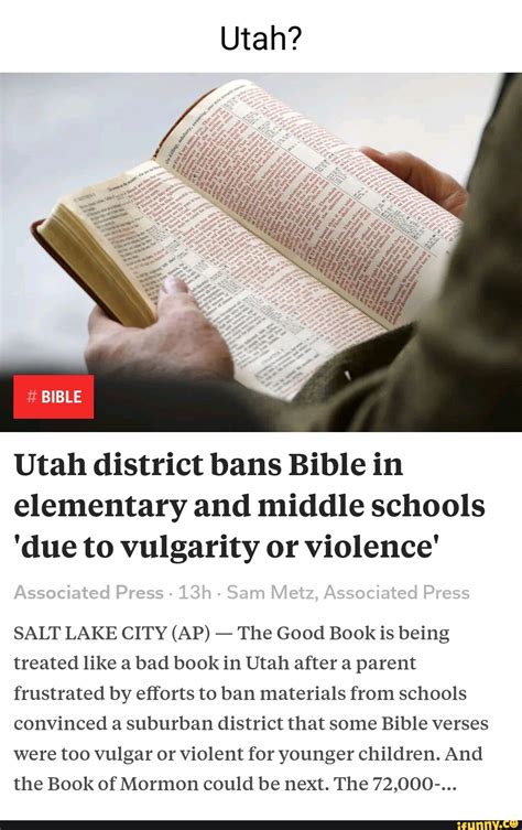 Utah district bans Bible in elementary and middle schools ‘due to vulgarity or violence’