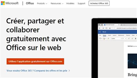 Utilisez Microsoft Office gratuitement sur le Web