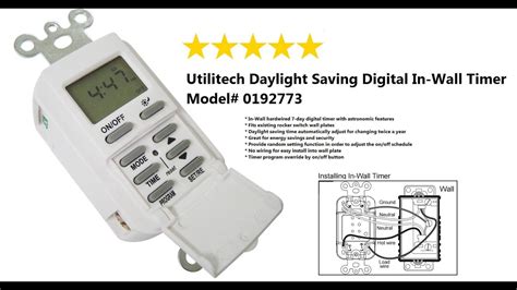 Utilitech timer manual. 1-48 of 195 results for "utilitech timers" Results. GE 24-Hour Heavy Duty Indoor Plug-in Mechanical Timer, 2 Grounded Outlets, 30 Minute Intervals, Daily On/Off Cycle, for Lamps, Seasonal, Christmas Tree Lights and Holiday Decorations, 15075. 4.6 out of 5 stars 14,228. $12.79 $ 12. 79. 