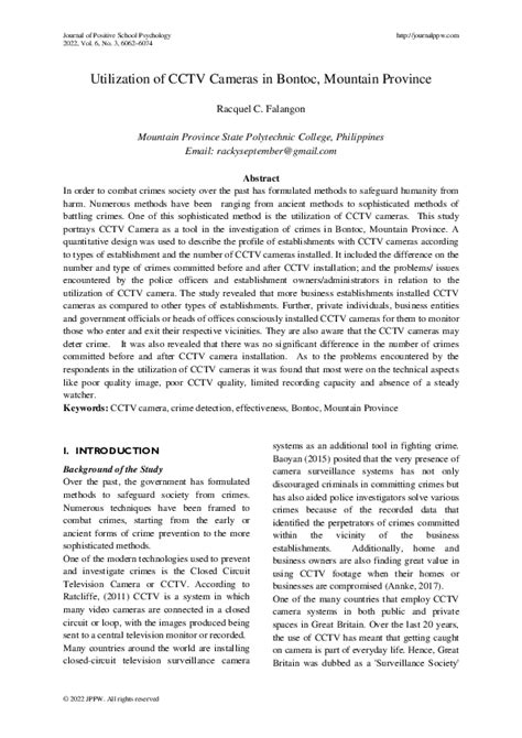 Utilization of CCTV Cameras in Bontoc, Mountain Province
