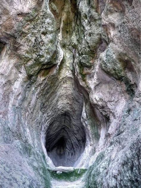 Utroba Cave, in the Rhodope mountains, Bulgaria. Carved by hand …