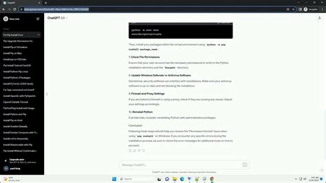 Uv install permission denied.  My guess is pip install --user + modify include-system-s...