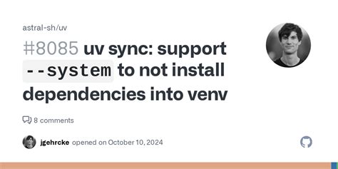Uv sync command. js comes with a variety of CLI options.  Creates venv if needed, installs/rem...