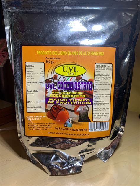 COCCIDIOSTATO UVL Powerful formula that allows adequate internal cleaning of coccidia throughout the flock and thus achieve full development. It also helps in the regeneration of intestinal tissue. Immediate action on …. 