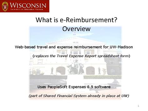 Employees can be reimbursed for certain non-travel-related expenses provided the purchases comply with all other UW–Madison purchasing and accounting policies. e-Reimbursement must be used to reimburse non-employees for travel-related expenses. e-Reimbursement cannot be used to pay vendors directly. Policy Detail. Accountable Plan. . 