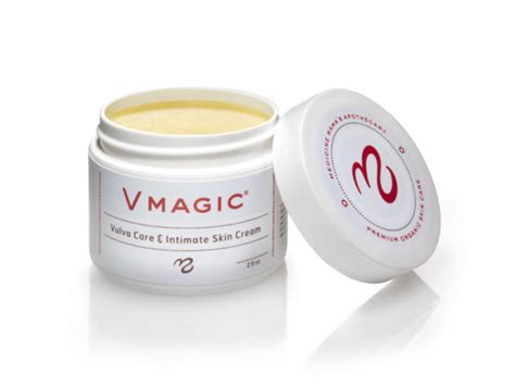 V magic. VMAGIC® is multi-purpose all-natural vulva and intimate skin cream that soothes, protects and calms sensitive and tender skin- providing immediate relief for dryness, redness, itching, burning and general discomfort caused by chemical irritants, intimate activity, hormone changes, pregnancy, menopause and a gazillion other environmental factors. 
