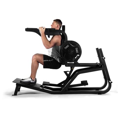 V squat machine. Dimensions: 2000X1450X1450MM. Net Weight: 136KG. SKU: HS-1035 Categories: 6 Series of Gym Machines for Strength Training, HS Series: Plate Loaded Equipment for Resistance Training. The V-Squat machine offers a complete lower body workout impacting the quadriceps, hamstrings, and glutes, thus improving the appearance of the lower body. 