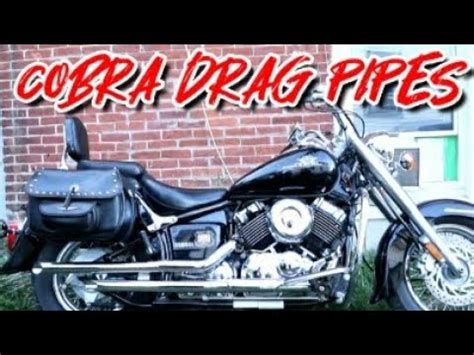 V star 650 drag pipes.  Plug-and-play, direct fit, easy installation.  Appli...