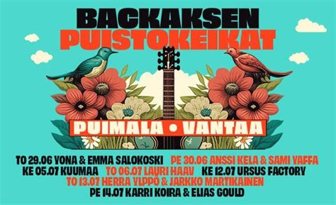 V2.fi Backaksen Puistokeikat, musiikillinen elämys …