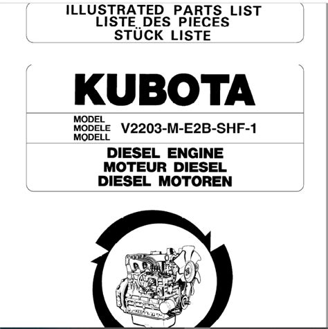V2203 manuale di servizio del motore kubota. - Innern communicationen der vereinigten staaten von nordamerica..