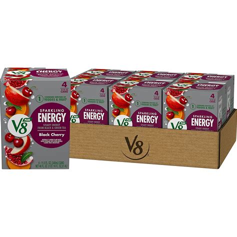 V8 +SPARKLING ENERGY Black Cherry Energy Drink, 11.5 FL OZ