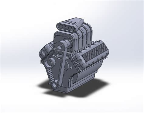 V8 engine 3D model 3D printable STL